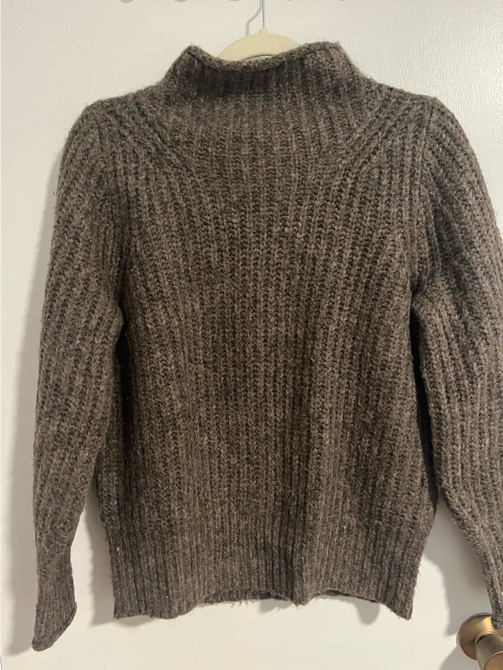 Madewell Women’s Gray Brown Ribbed Turtleneck Sweater